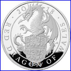 The Queen's Beasts The Red Dragon of Wales 2018 UK £2 1oz Silver Proof Coin