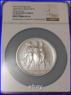 Three Graces 2020 Silver 5 Oz Coin Great Engravers Ngc Graded Pf70 Ultra Cameo