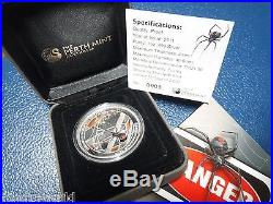 Tuvalu RED BACK SPIDER Perth Mint 1$. 999 Silver Coin 1oz Deadly and Dangerous