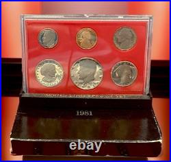 Type 2 Clear S 1981 S 6 Coin Proof Set U. S. Coins