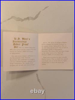 U. S. BICENTENNIAL SILVER PROOF SET 1776-1976 3 Coins 40% Silver
