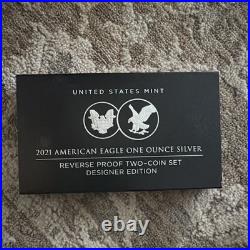 U. S. Mint 2021 American Eagle 1 oz Silver Reverse Proof 2-Coin Set Designer