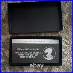 U. S. Mint 2021 American Eagle 1 oz Silver Reverse Proof 2-Coin Set Designer