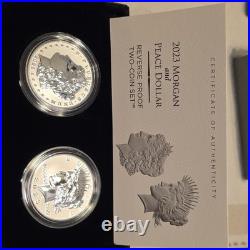U. S. Mint 2023 Morgan & Peace Dollar Reverse Proof Two-Coin Set $1 Ungraded