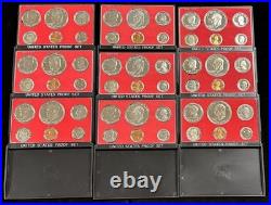 U. S. Mint PROOF Sets 1973-1976, 1984, 1985 Group of 15 with Boxes