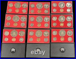 U. S. Mint PROOF Sets 1973-1976, 1984, 1985 Group of 15 with Boxes
