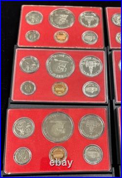 U. S. Mint PROOF Sets 1973-1976, 1984, 1985 Group of 15 with Boxes