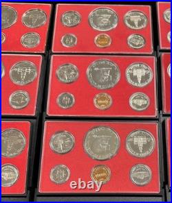 U. S. Mint PROOF Sets 1973-1976, 1984, 1985 Group of 15 with Boxes
