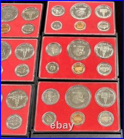 U. S. Mint PROOF Sets 1973-1976, 1984, 1985 Group of 15 with Boxes