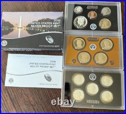U. S. Mint Silver Proof Coin Sets 1998 Through 2017 &'92,'93,'95,'96 OGP COA U. S. Mint Silver Proof Coin Sets 1998 Through 2017 &'92,'93,'95,'96 OGP COA