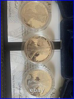 U. S. Mint silver proof coin, Silver eagles (3)