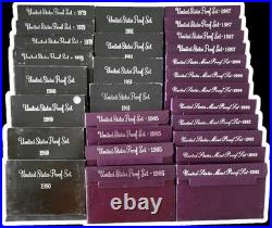 U. S. Proof Sets Lot Of 28 1979-1981, 1985, 1987, 1990, 1992 OGP 4 sets per yr