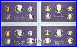 U. S. Proof Sets Lot Of 28 1979-1981, 1985, 1987, 1990, 1992 OGP 4 sets per yr