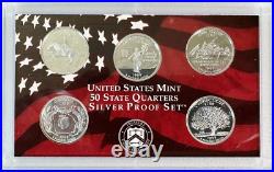 US MINT 1999 2008 Silver Proof Sets with State Quarters, Packaging COA's