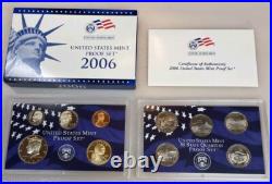 US Mint 10 Annual Proof Sets 1999-2008 OGP Box & COA 109 Coins Estate Sale Lot