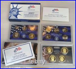 US Mint 10 Annual Proof Sets 1999-2008 OGP Box & COA 109 Coins Estate Sale Lot