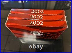 US Mint 2002 Silver Proof Set Lot Of 3 Sets #AG17