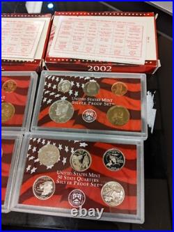 US Mint 2002 Silver Proof Set Lot Of 3 Sets #AG17
