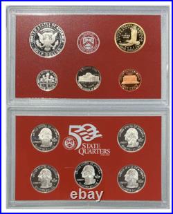 US Mint 2007 Silver Proof Set With Box and COA Uncirculated 10 Coin Set