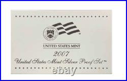 US Mint 2007 Silver Proof Set With Box and COA Uncirculated 10 Coin Set US Mint 2007 Silver Proof Set With Box and COA Uncirculated 10 Coin Set