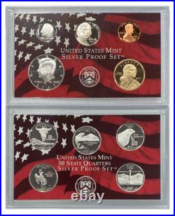 US Mint 2007 Silver Proof Set With Box and COA Uncirculated 10 Coin Set