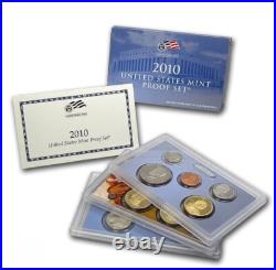 US Mint Clad Proof Set 14 Coins 2010 S Uncirculated OGP with COA Lot Of 3
