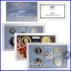 US Mint Clad Proof Set 14 Coins 2010 S Uncirculated OGP with COA Lot Of 3