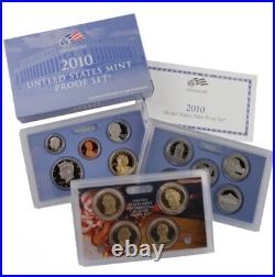 US Mint Clad Proof Set 14 Coins 2010 S Uncirculated OGP with COA Lot Of 3