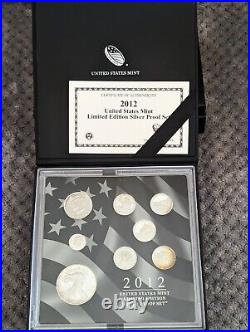 US Mint Limited Edition Silver Proof Set, 10 years, OG PKG AND COA