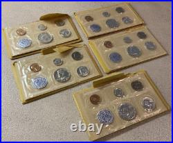 US Mint Philadelphia 1964 Proof Coins Lot of 5 Sets Original Packaging