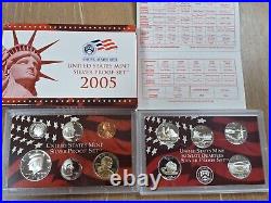 US Mint SILVER Proof Sets Lot of 16 Sets 1999, 2002 thr 2016, CoA's & boxes