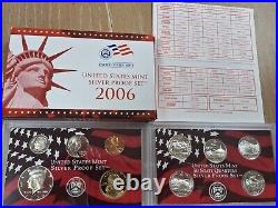 US Mint SILVER Proof Sets Lot of 16 Sets 1999, 2002 thr 2016, CoA's & boxes