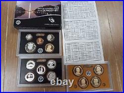 US Mint SILVER Proof Sets Lot of 16 Sets 1999, 2002 thr 2016, CoA's & boxes