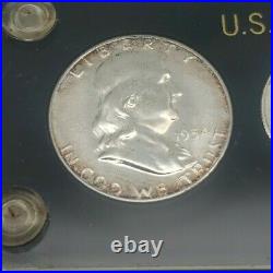 US Mint Silver Proof Coin Set 1954 Philadelphia Mint Capital Style Holder
