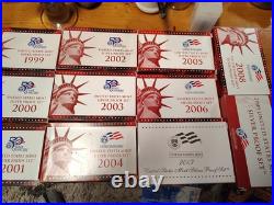 US Mint Silver Proof Set 1999 Thru 2009 with COAs incl. All 56 State Quarters