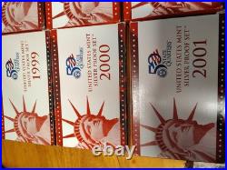 US Mint Silver Proof Set 1999 Thru 2009 with COAs incl. All 56 State Quarters