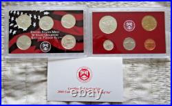 US Mint Silver Proof Sets 2000 2003 2004 COA Lot Of 3