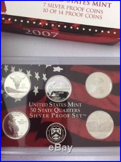 US SILVER PROOF SET 1999-2008 ORIGINAL PACKAGING and CERTIFICATE SEALED