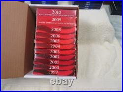 US Silver Proof Sets (1999-2014) 11 All Original and very clean sets