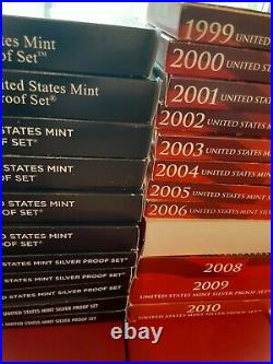 United States 1992-2021 Silver Proof Sets. 30 complete sets. OGP. Free shipping