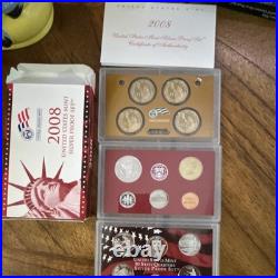 United States Mint 2008 Silver Proof Set San Francisco with Certificate
