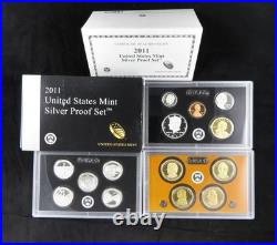 United States Mint 2011 Silver Proof Set in OGP and COA 1.338 oz Silver