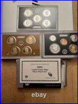 United States Mint 2011 Silver Proof Set with Certificate & Original Packaging