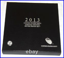 United States Mint 2013 Limited Edition Silver Proof Coin Set with Box COA