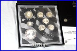United States Mint 2013 Limited Edition Silver Proof Coin Set with Box COA