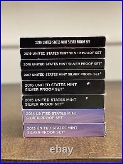 United States Mint Silver Proof Set (Lot of 8) 2013 Thru 2020