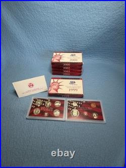 United States Mint Silver Proof Set with Box & COA 50 State Quarters 5 Sets