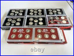 United States Mint Silver Proof Sets 50 State Quarters With COA Lot Of 8 Sets