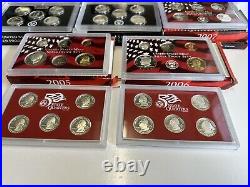 United States Mint Silver Proof Sets 50 State Quarters With COA Lot Of 8 Sets