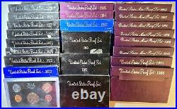 United States Proof Sets 1971-1993 LOT OF 23 UNC OGP COA VF+ Eisenhower, SBA